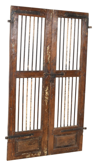 Biscottini Porta portone in legno massello e ferro da interno o da esterno vecchia e antica medievale