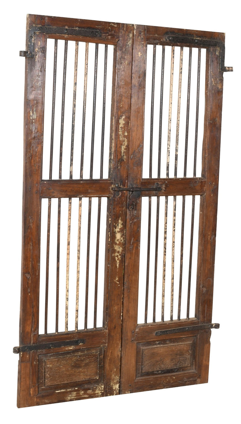 Biscottini Porta portone in legno massello e ferro da interno o da esterno vecchia e antica medievale