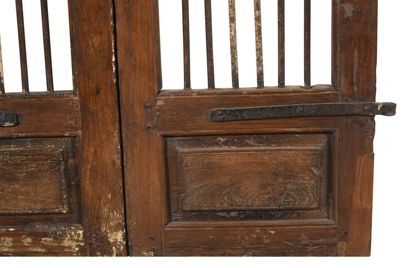 Biscottini Porta portone in legno massello e ferro da interno o da esterno vecchia e antica medievale