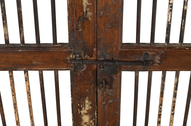 Biscottini Porta portone in legno massello e ferro da interno o da esterno vecchia e antica medievale