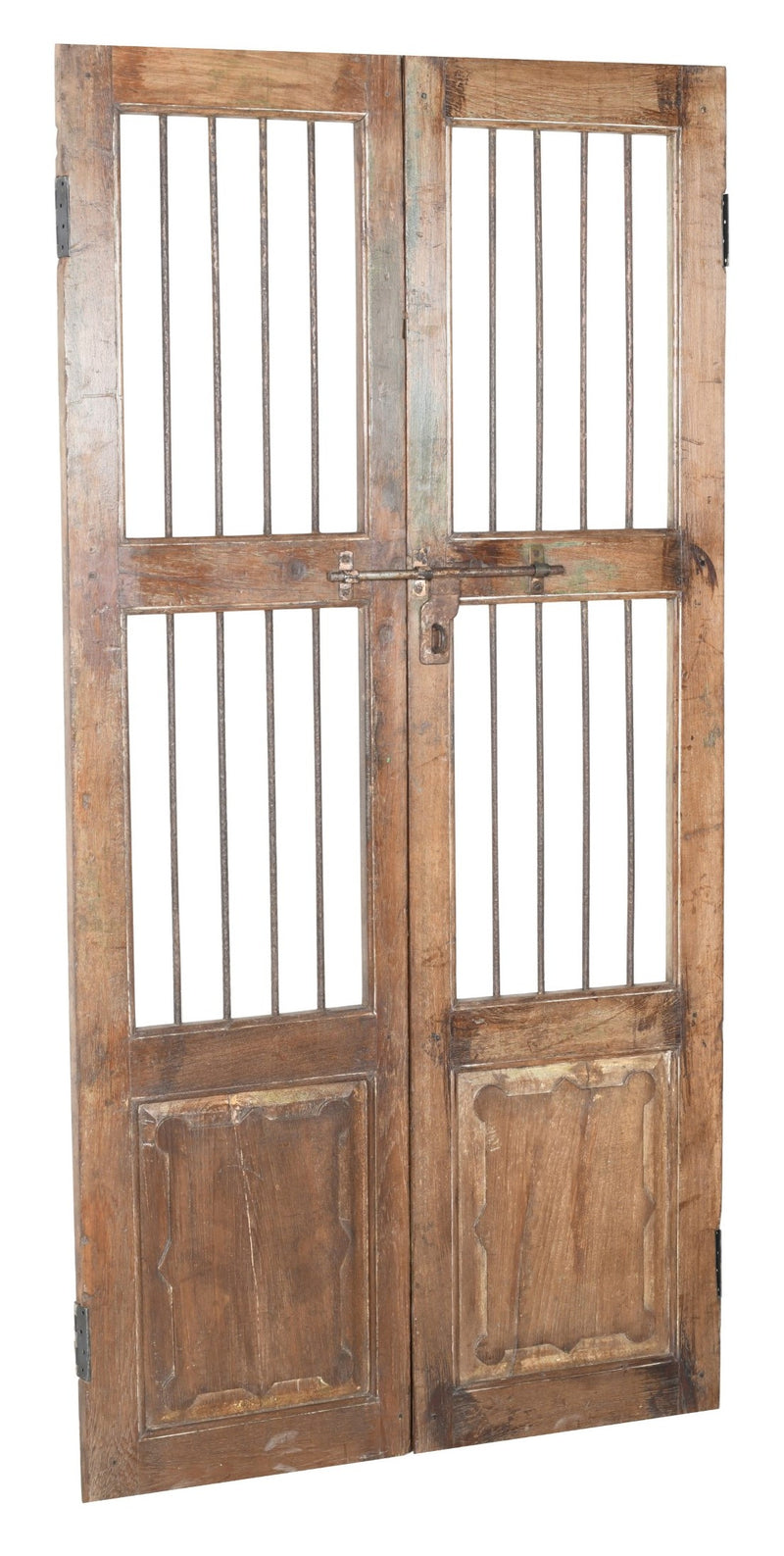 Biscottini Porta portone in legno massello e ferro da interno o da esterno vecchia e antica medievale