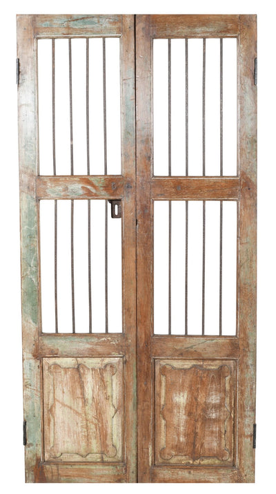 Biscottini Porta portone in legno massello e ferro da interno o da esterno vecchia e antica medievale