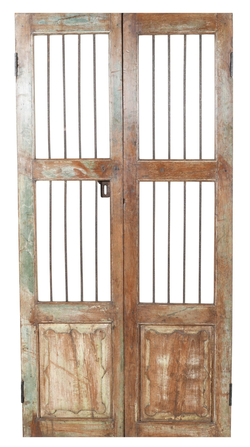 Biscottini Porta portone in legno massello e ferro da interno o da esterno vecchia e antica medievale