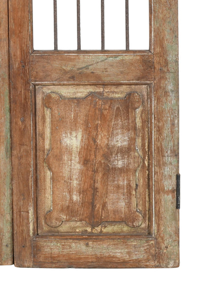 Biscottini Porta portone in legno massello e ferro da interno o da esterno vecchia e antica medievale