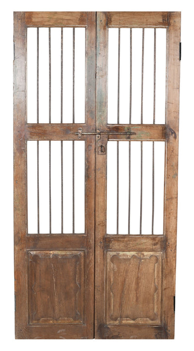 Biscottini Porta portone in legno massello e ferro da interno o da esterno vecchia e antica medievale