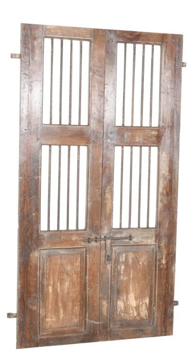 Biscottini Porta portone in legno massello e ferro da interno o da esterno vecchia e antica medievale