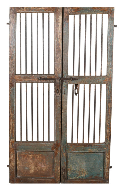 Biscottini Porta portone in legno massello e ferro da interno o da esterno vecchia e antica medievale