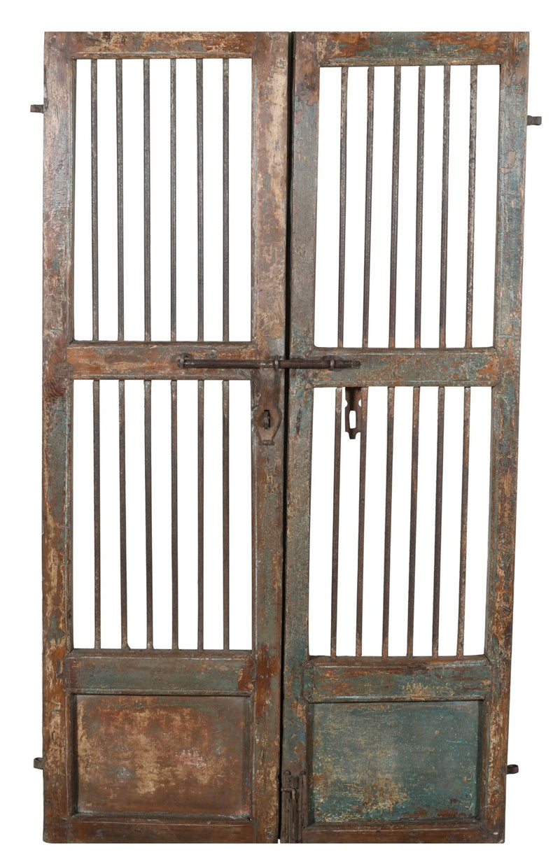 Biscottini Porta portone in legno massello e ferro da interno o da esterno vecchia e antica medievale