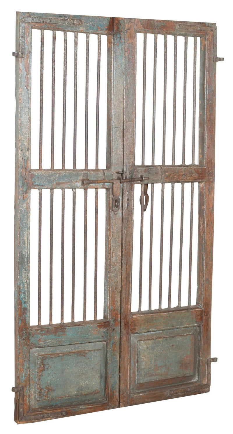 Biscottini Porta portone in legno massello e ferro da interno o da esterno vecchia e antica medievale