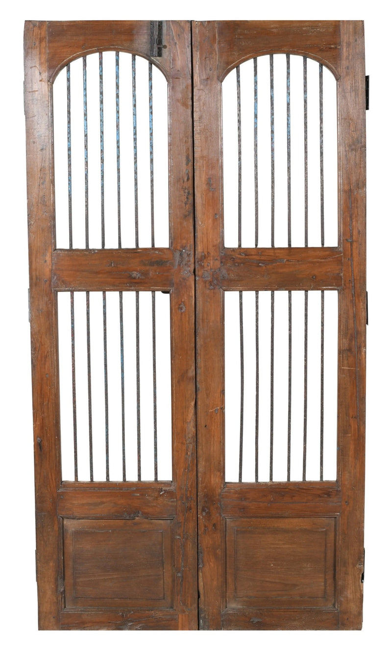 Biscottini Porta portone in legno massello e ferro da interno o da esterno vecchia e antica medievale