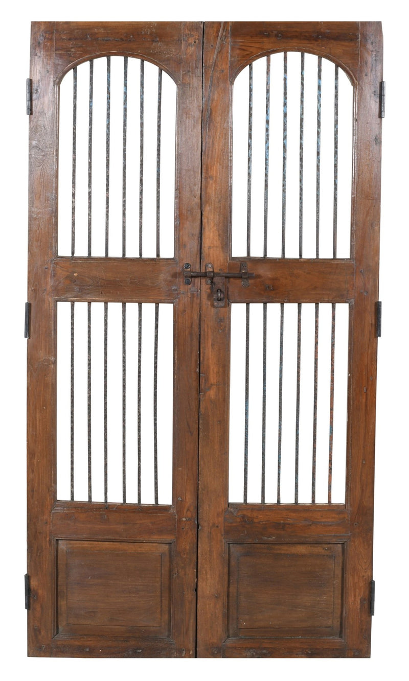 Biscottini Porta portone in legno massello e ferro da interno o da esterno vecchia e antica medievale