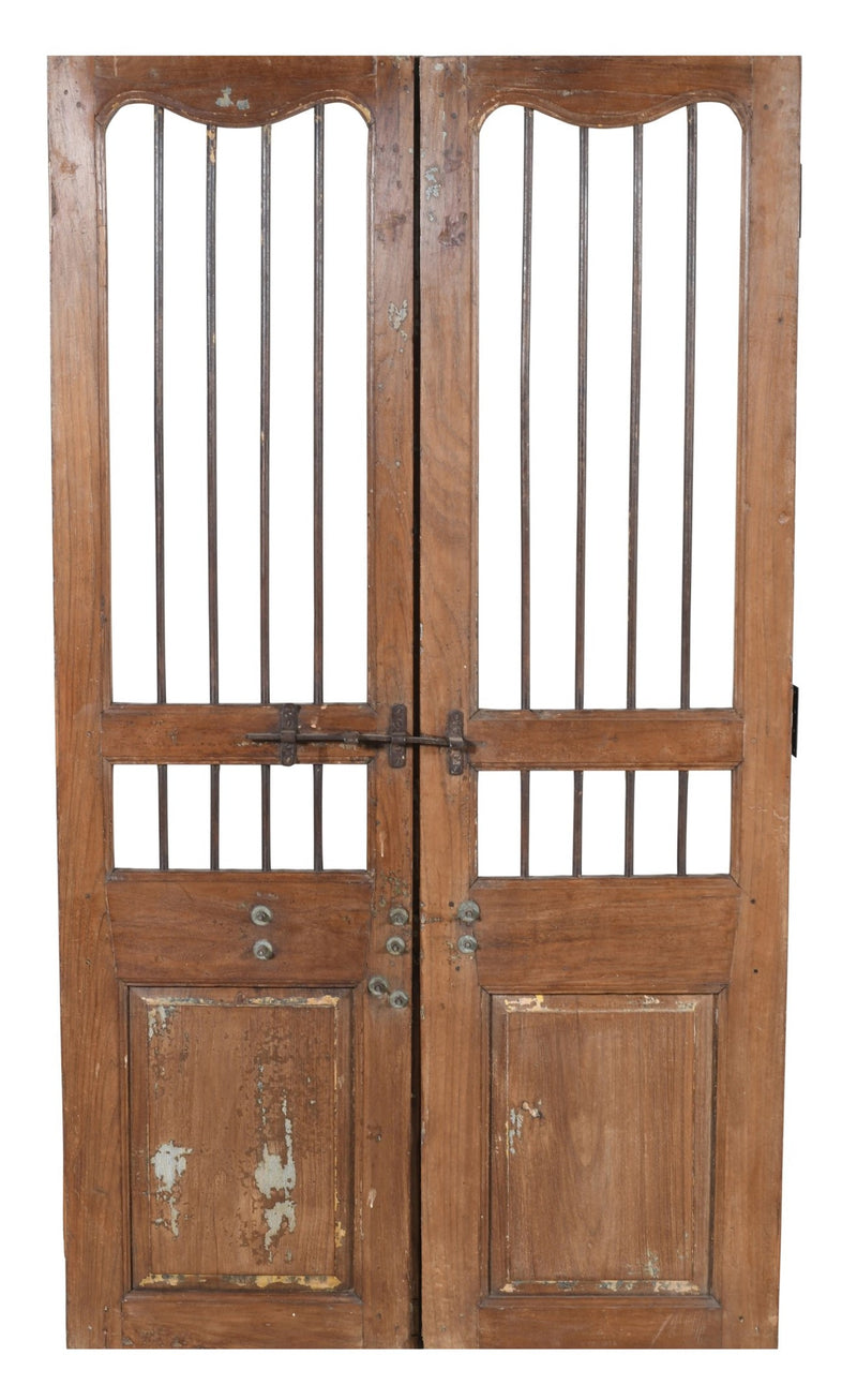 Biscottini Porta portone in legno massello e ferro da interno o da esterno vecchia e antica medievale