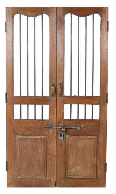 Biscottini Porta portone in legno massello e ferro da interno o da esterno vecchia e antica medievale