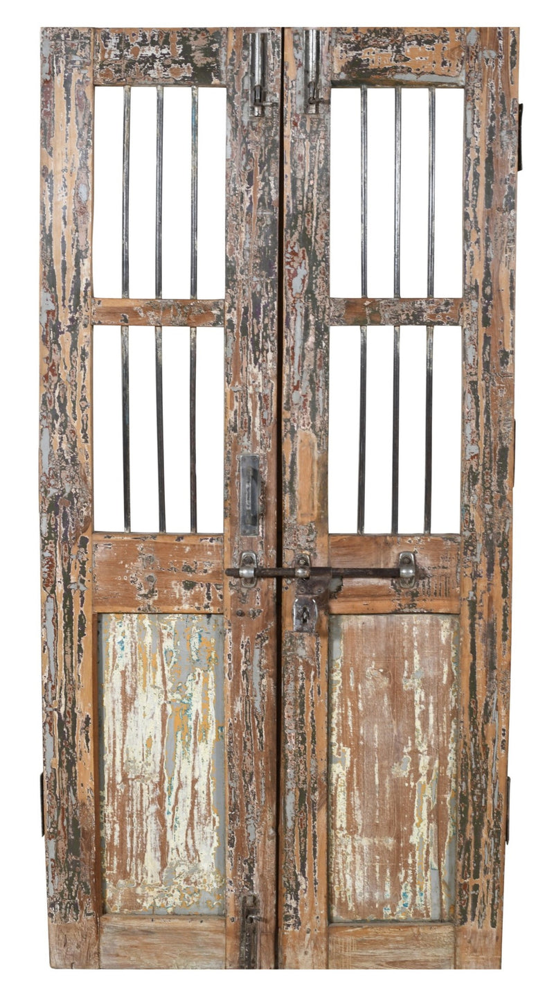 Biscottini Porta portone in legno massello e ferro da interno o da esterno vecchia e antica medievale