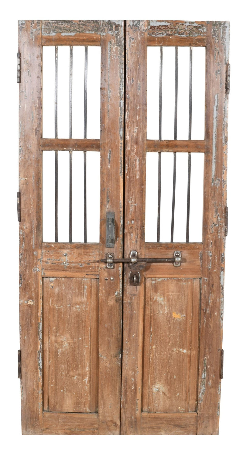 Biscottini Porta portone in legno massello e ferro da interno o da esterno vecchia e antica medievale