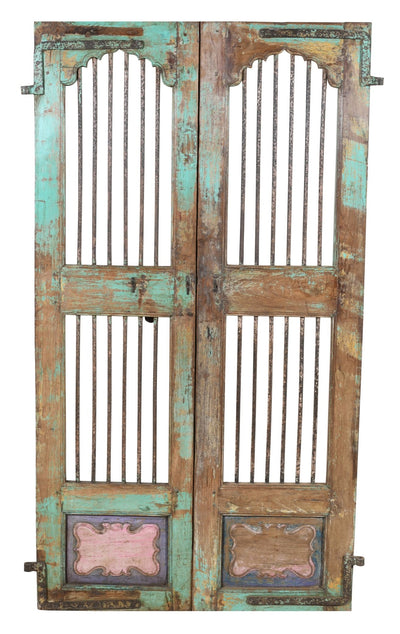 Biscottini Porta portone in legno massello e ferro da interno o da esterno vecchia e antica medievale