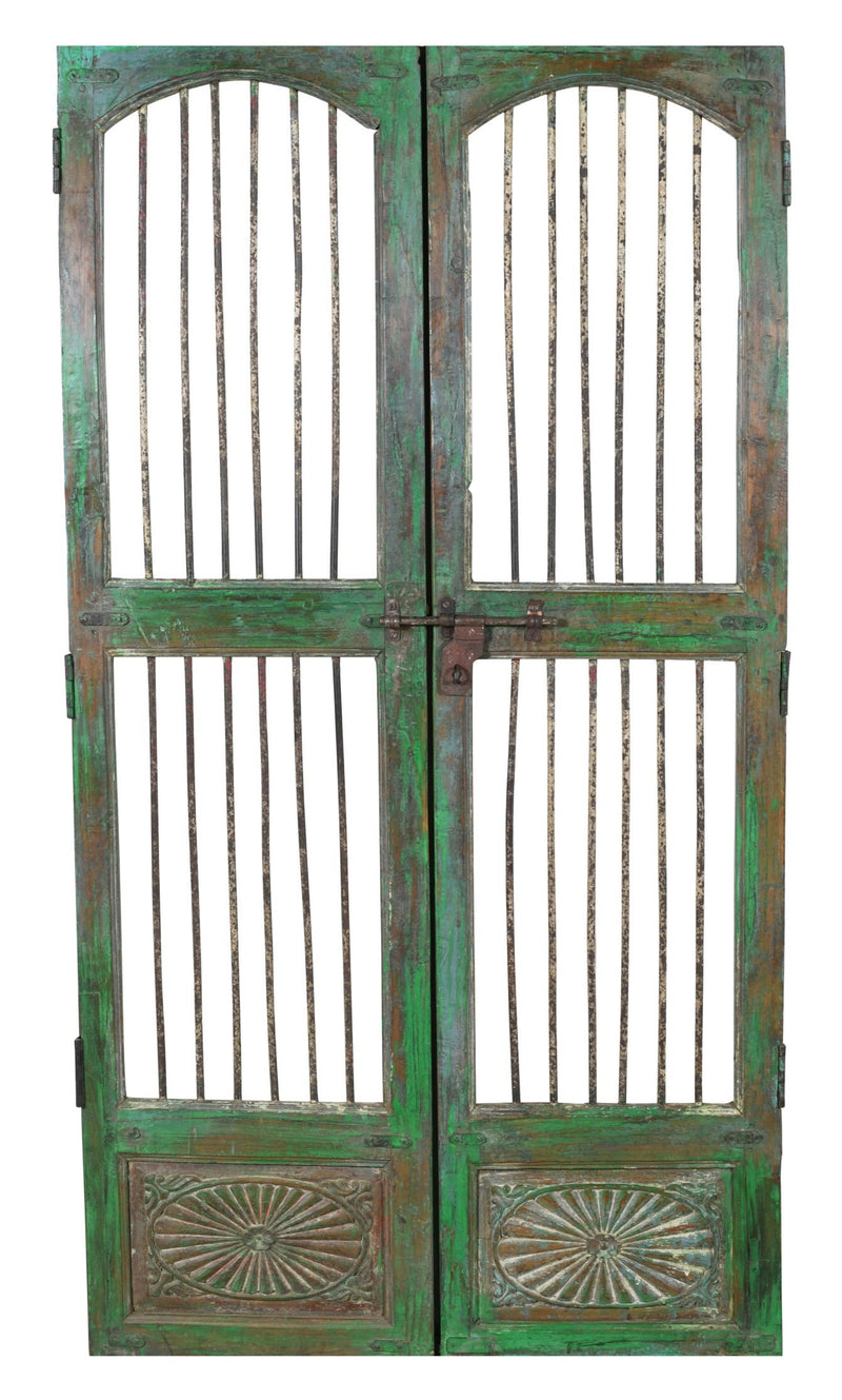 Biscottini Porta portone in legno massello e ferro da interno o da esterno vecchia e antica medievale