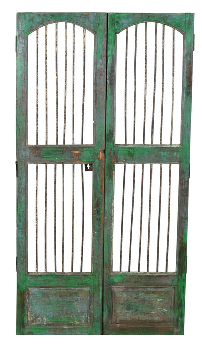 Biscottini Porta portone in legno massello e ferro da interno o da esterno vecchia e antica medievale