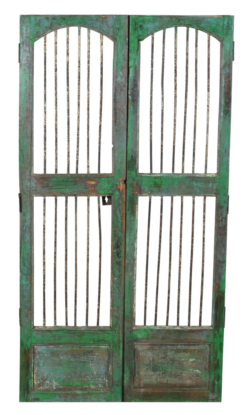 Biscottini Porta portone in legno massello e ferro da interno o da esterno vecchia e antica medievale