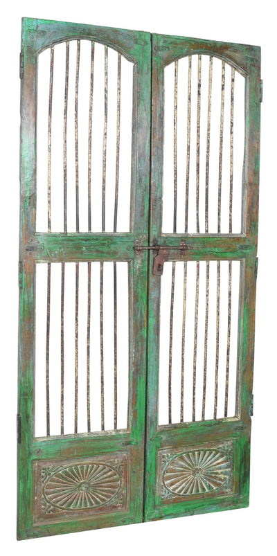 Biscottini Porta portone in legno massello e ferro da interno o da esterno vecchia e antica medievale