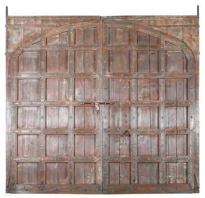 Biscottini Porta portone in legno massello e ferro da interno o da esterno vecchia e antica medievale