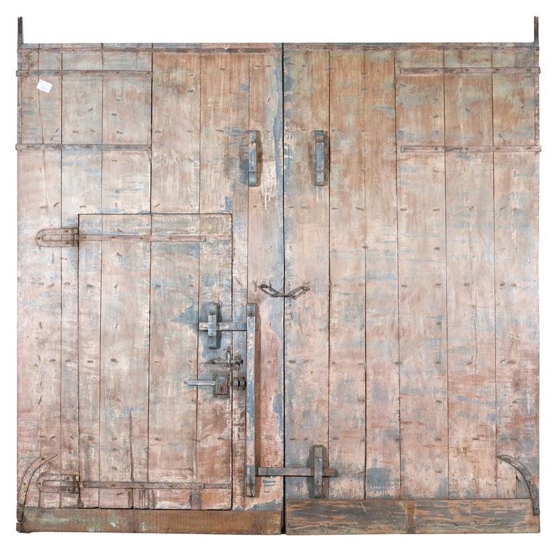 Biscottini Porta portone in legno massello e ferro da interno o da esterno vecchia e antica medievale