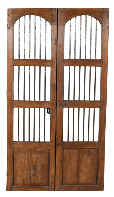 Biscottini Porta portone in legno massello e ferro da interno o da esterno vecchia e antica medievale