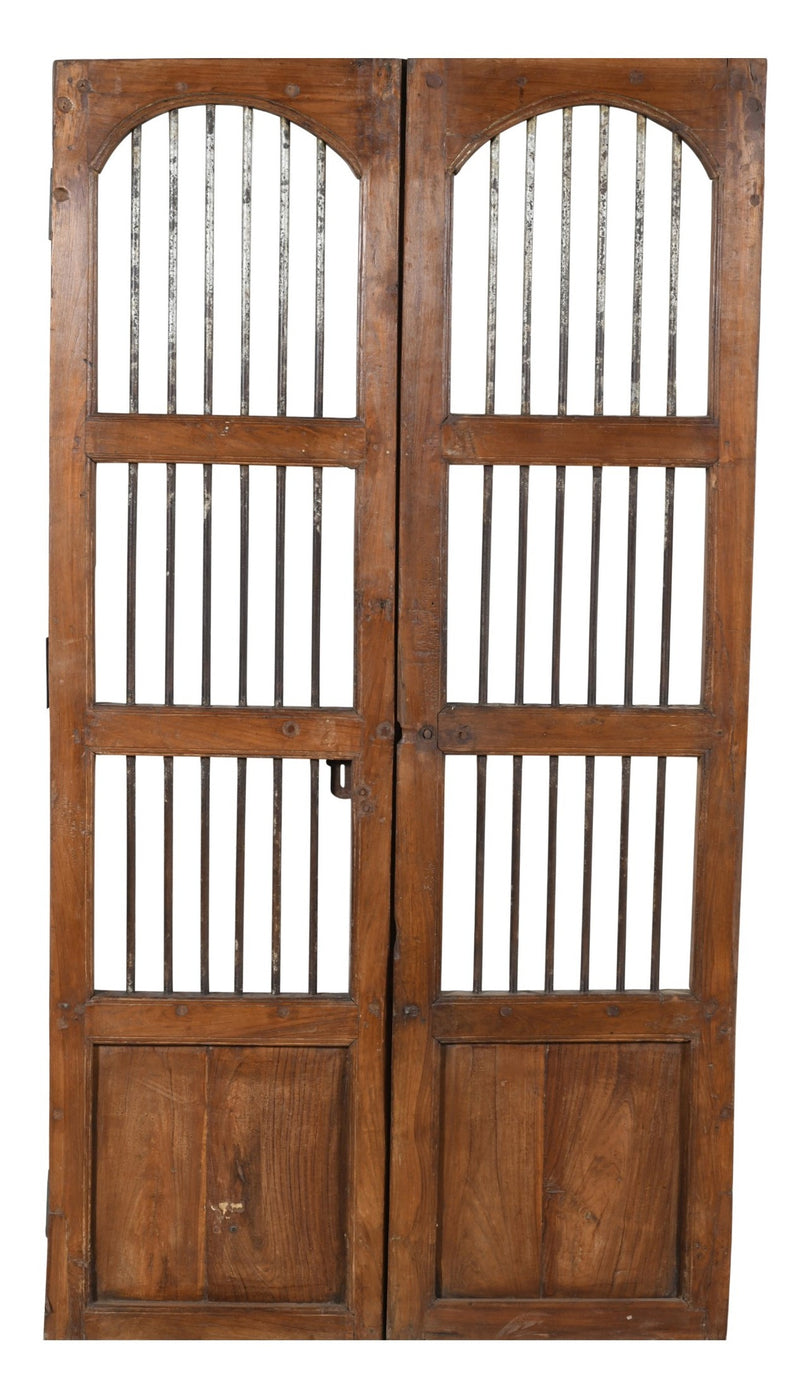 Biscottini Porta portone in legno massello e ferro da interno o da esterno vecchia e antica medievale