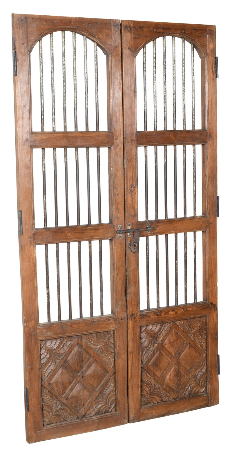 Biscottini Porta portone in legno massello e ferro da interno o da esterno vecchia e antica medievale