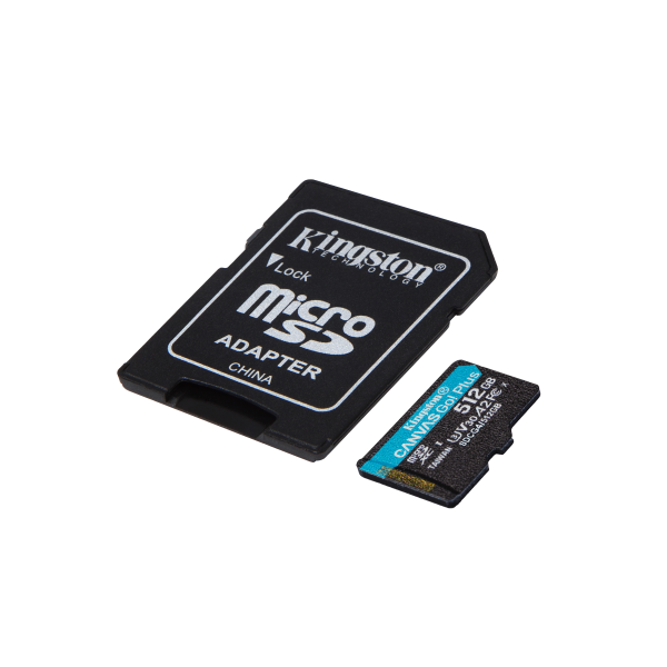 SD MICRO 512GB CL10 UHS-I CON ADATT 200MB/S LET.160MB/S SCRIT.KINGSTON