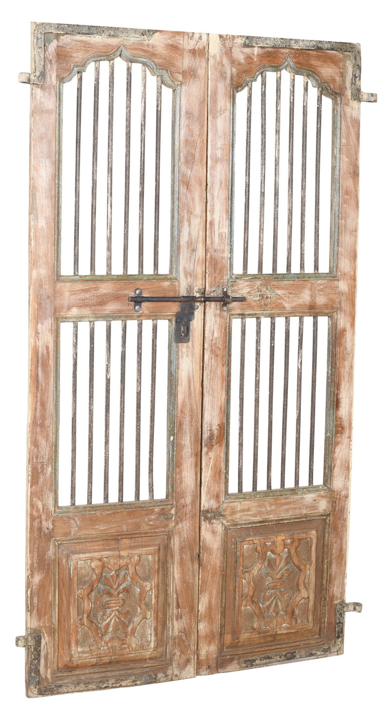 Biscottini Porta portone in legno massello e ferro da interno o da esterno vecchia e antica medievale