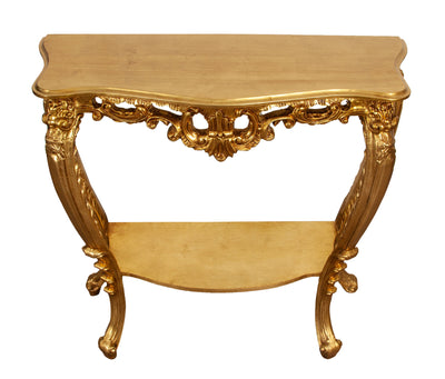 Biscottini CONSOLLE IN LEGNO FINITURA FOGLIA ORO ANTICATO