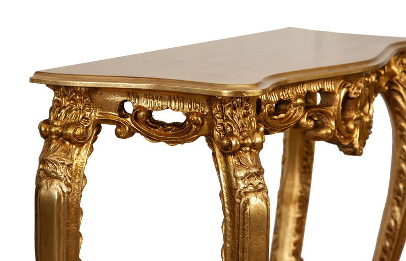 Biscottini CONSOLLE IN LEGNO FINITURA FOGLIA ORO ANTICATO