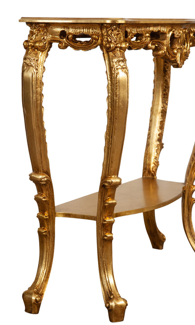 Biscottini CONSOLLE IN LEGNO FINITURA FOGLIA ORO ANTICATO