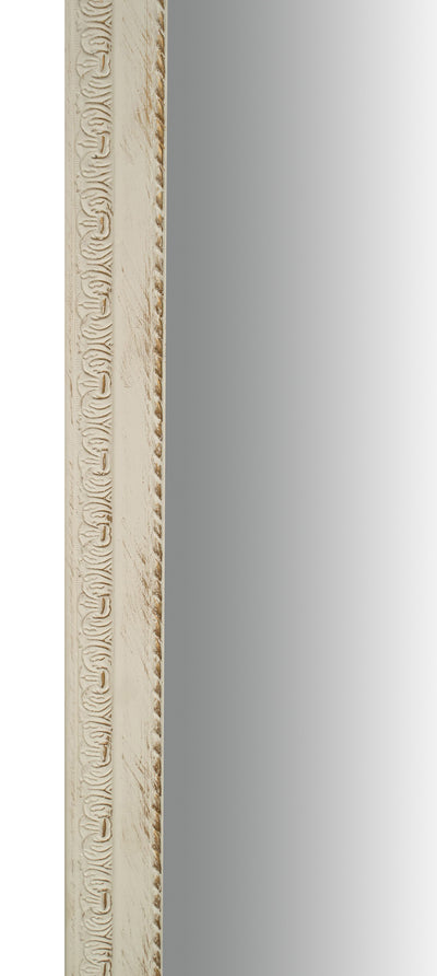 Biscottini Specchio Specchiera da parete e appendere verticale/orizzontale L50xPR4xH140 cm finitura bianco anticato