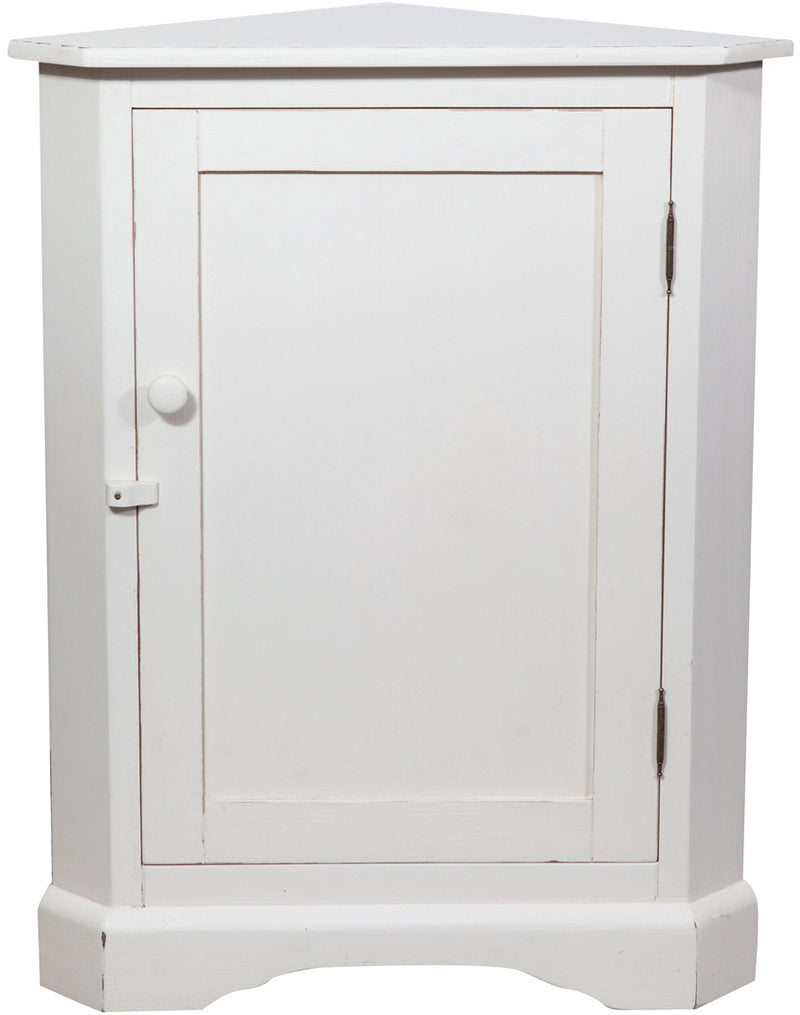 Biscottini Angoliera Country in legno massello di tiglio finitura bianca anticata L50xPR50xH92 cm. Made in Italy