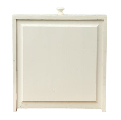 Biscottini Tavolo fisso Country in legno massello di tiglio struttura bianca anticata piano naturale. Made in Italy