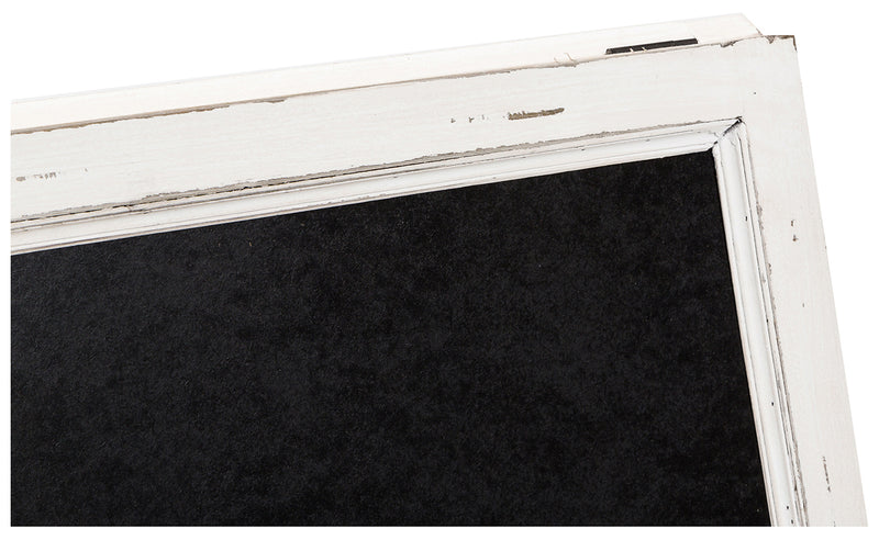 Biscottini Lavagna da terra bifacciale con cornice in legno finitura bianca anticata L50xPR6xH95 cm