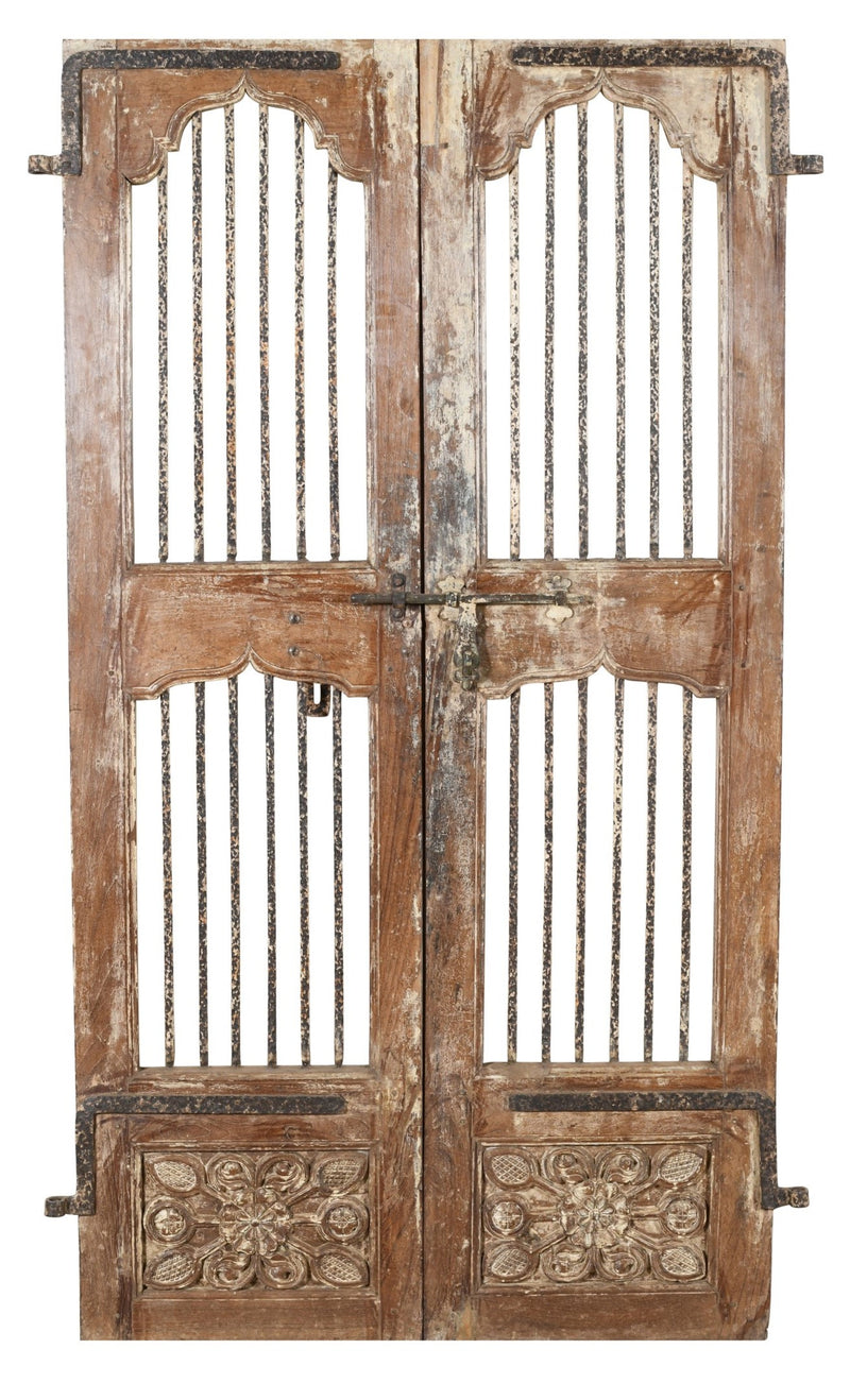 Biscottini Porta portone in legno massello e ferro da interno o da esterno vecchia e antica medievale