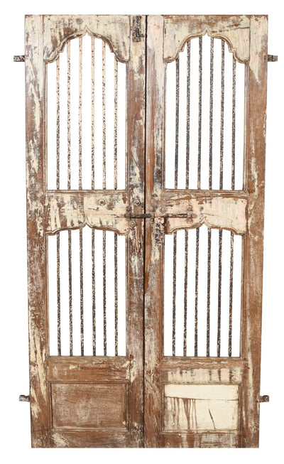 Biscottini Porta portone in legno massello e ferro da interno o da esterno vecchia e antica medievale