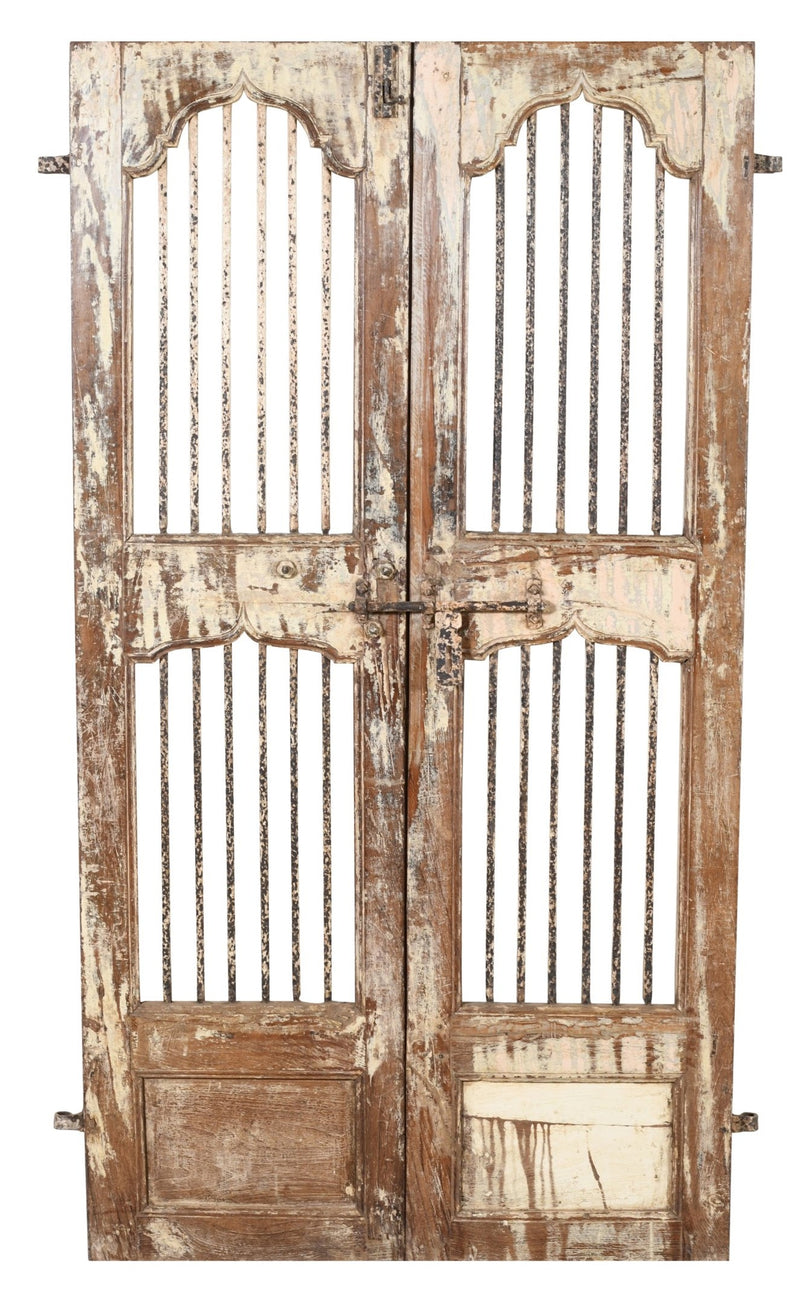 Biscottini Porta portone in legno massello e ferro da interno o da esterno vecchia e antica medievale