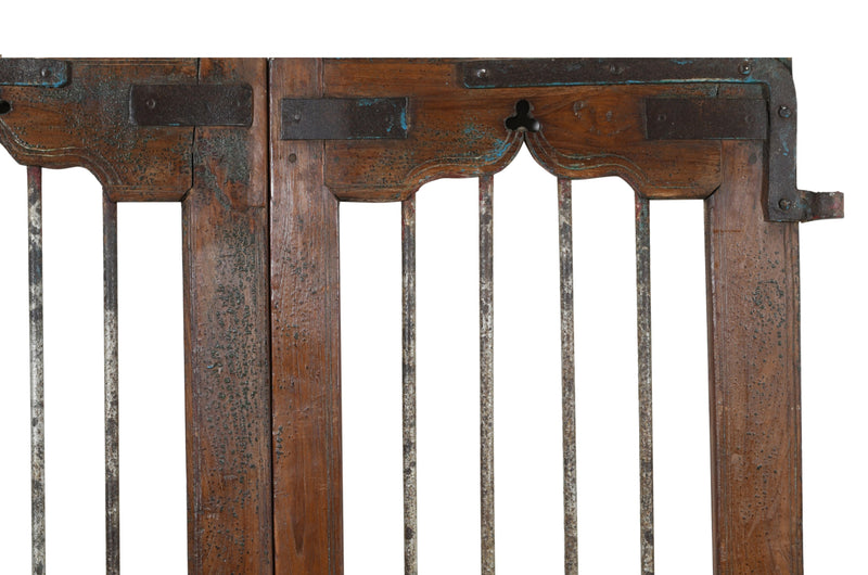 Biscottini Porta portone in legno massello e ferro da interno o da esterno vecchia e antica medievale