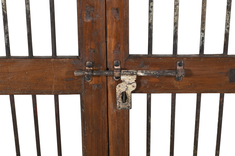 Biscottini Porta portone in legno massello e ferro da interno o da esterno vecchia e antica medievale