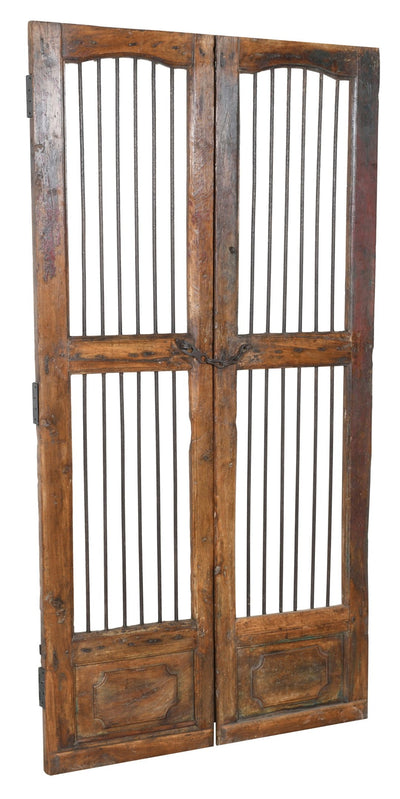 Biscottini Porta portone in legno massello e ferro da interno o da esterno vecchia e antica medievale