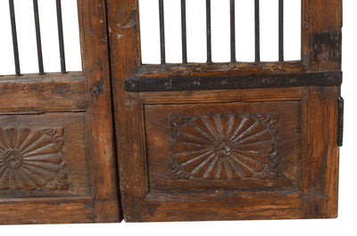 Biscottini Porta portone in legno massello e ferro da interno o da esterno vecchia e antica medievale