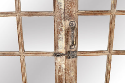 Biscottini Porta portone in legno massello e ferro da interno o da esterno vecchia e antica medievale con telaio e vetro