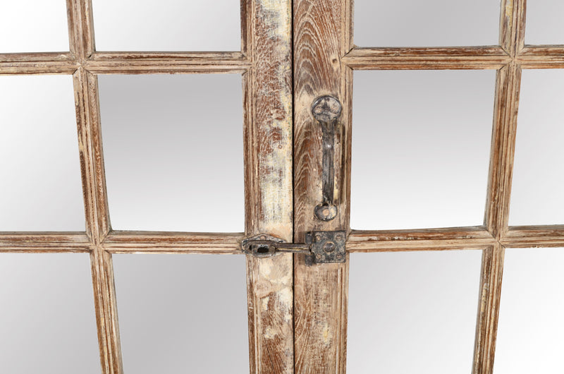 Biscottini Porta portone in legno massello e ferro da interno o da esterno vecchia e antica medievale con telaio e vetro