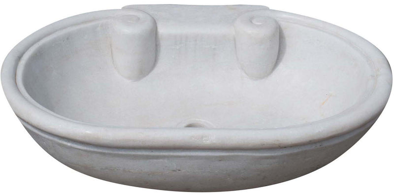 Biscottini Lavandino in marmo bianco L62xPR46xH18 cm Vasca realizzata completamente