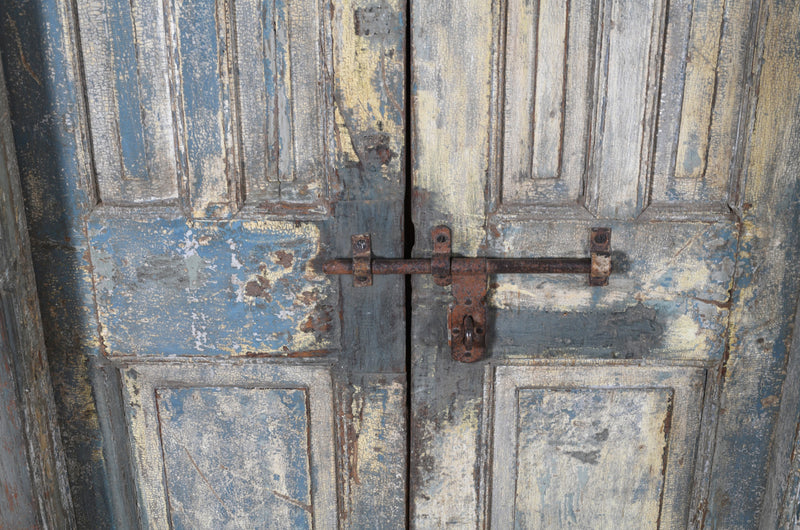 Biscottini Porta portone in legno massello e ferro da interno o da esterno vecchia e antica medievale