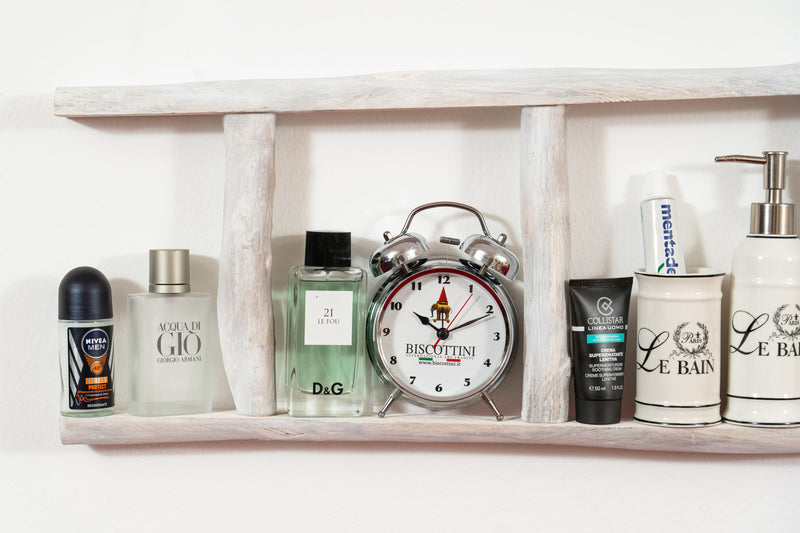 Biscottini Scala portasciugamani in legno finitura bianca anticata